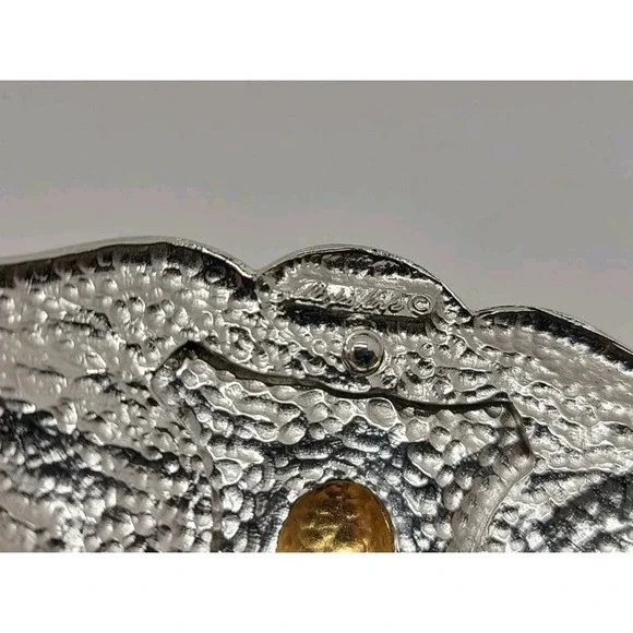 Vtg ALEXIS KIRK Belt Gold SilverTone Buckle Gray Reptile Leather 80s Rare Signed Vtg ALEXIS KIRK Belt Gold SilverTone Buckle Gray Reptile  main image 2